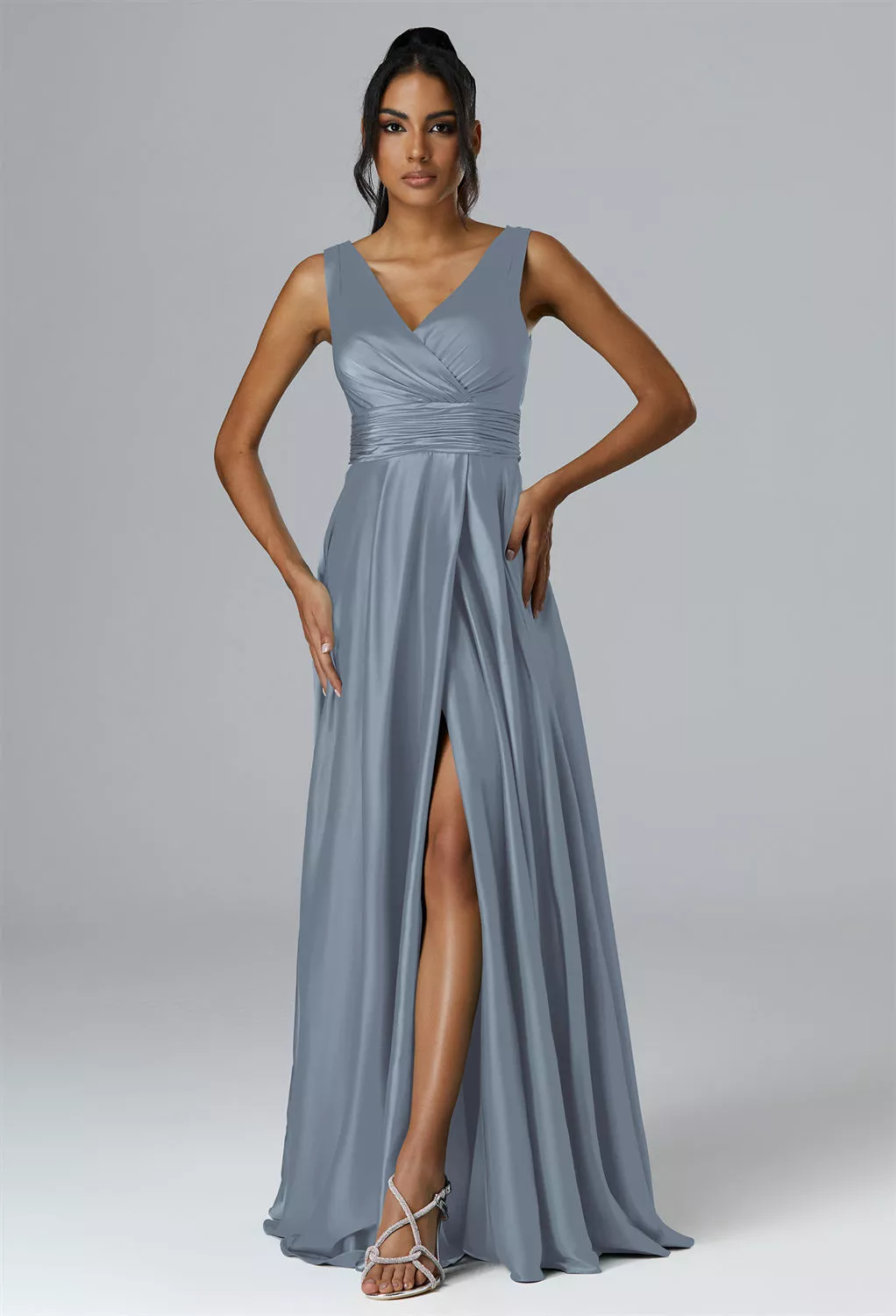 AW Rajmata Dusty Blue  Wedding Guest Dresses